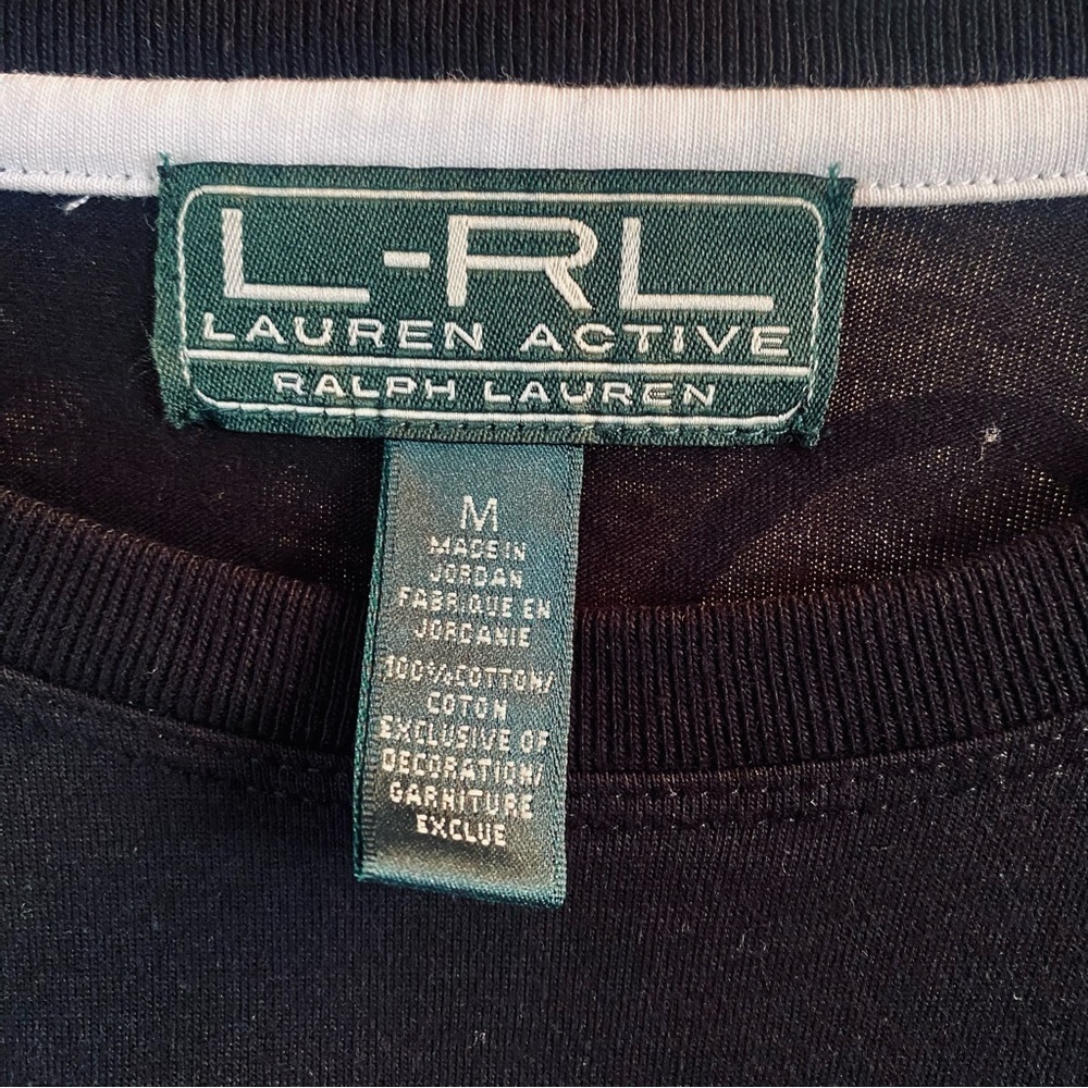 L-R-L Lauren Ralph Lauren Active Black Top. Sz M - Picture 4 of 4